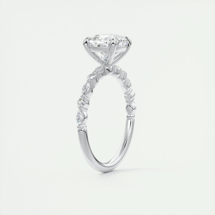 2ct Cushion F- VS1 Lab Grown Diamond Engagement Ring