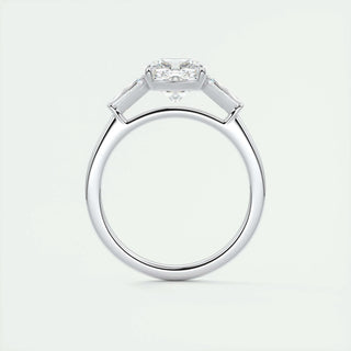 2ct Cushion F- VS1 Lab Grown Diamond Three Stones Engagement Ring