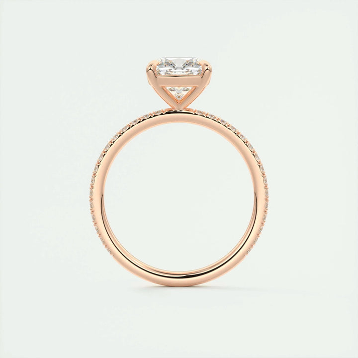 2ct Cushion F- VS1 Lag Grown Diamond Pave Engagement Ring
