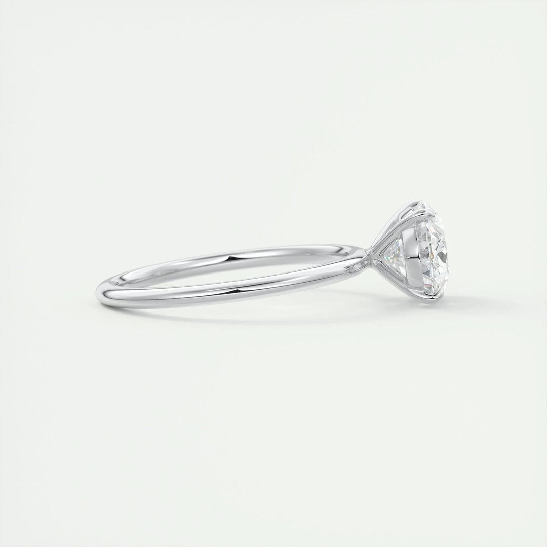 2ct East West Oval F- VS1 Lag Grown Diamond Solitaire Engagement Ring