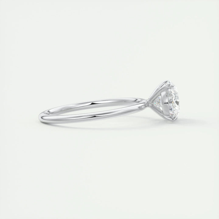 2ct East West Oval F- VS1 Lag Grown Diamond Solitaire Engagement Ring