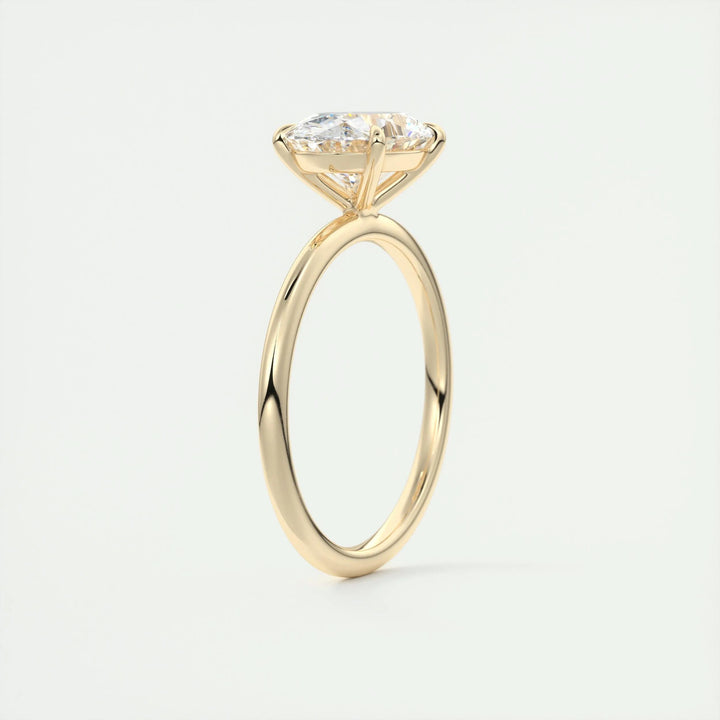 2ct East West Oval F- VS1 Lag Grown Diamond Solitaire Engagement Ring