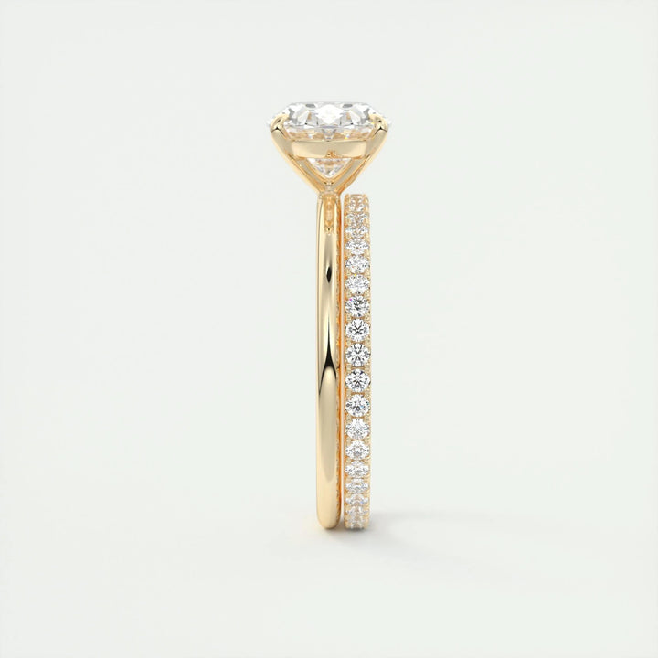 2ct East West Oval F- VS1 Lag Grown Diamond Solitaire Engagement Ring