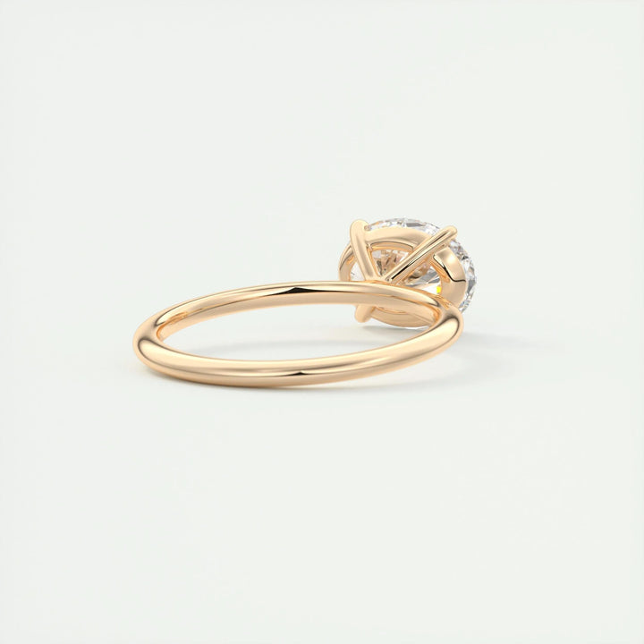 2ct East West Oval F- VS1 Lag Grown Diamond Solitaire Engagement Ring