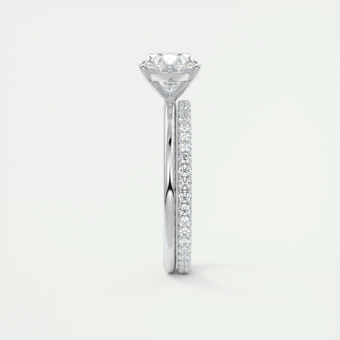 2ct East West Oval F- VS1 Lag Grown Diamond Solitaire Engagement Ring