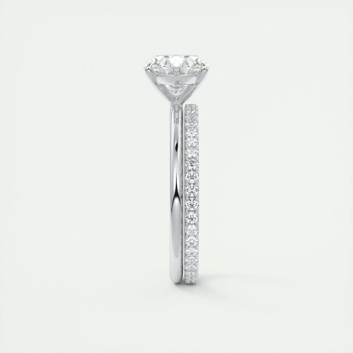 2ct East West Oval F- VS1 Lag Grown Diamond Solitaire Engagement Ring