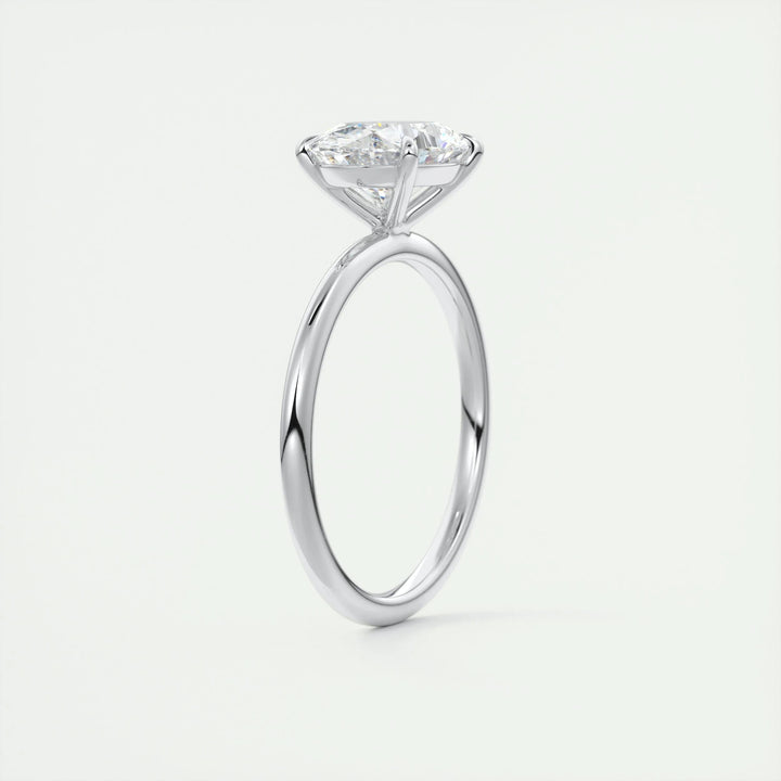 2ct East West Oval F- VS1 Lag Grown Diamond Solitaire Engagement Ring