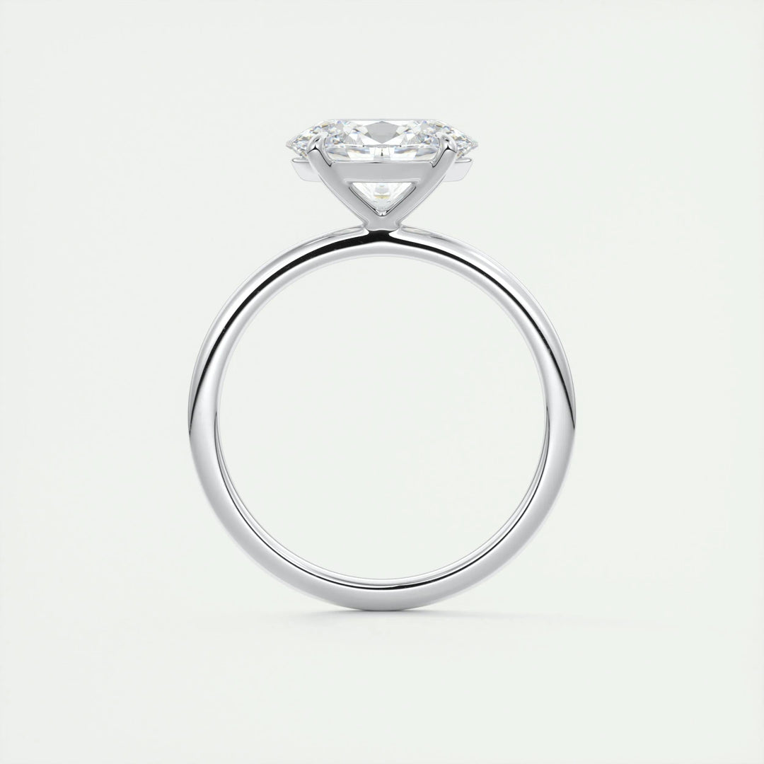 2ct East West Oval F- VS1 Lag Grown Diamond Solitaire Engagement Ring