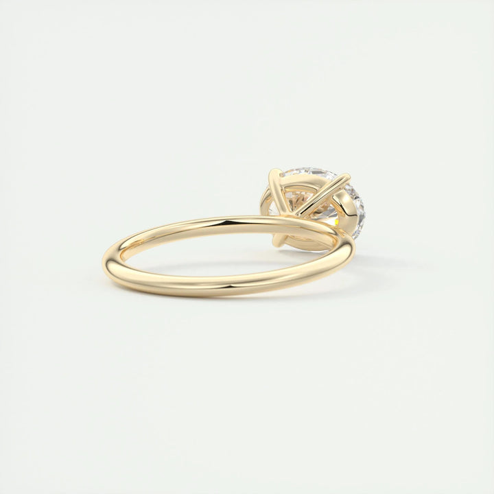 2ct East West Oval F- VS1 Lag Grown Diamond Solitaire Engagement Ring
