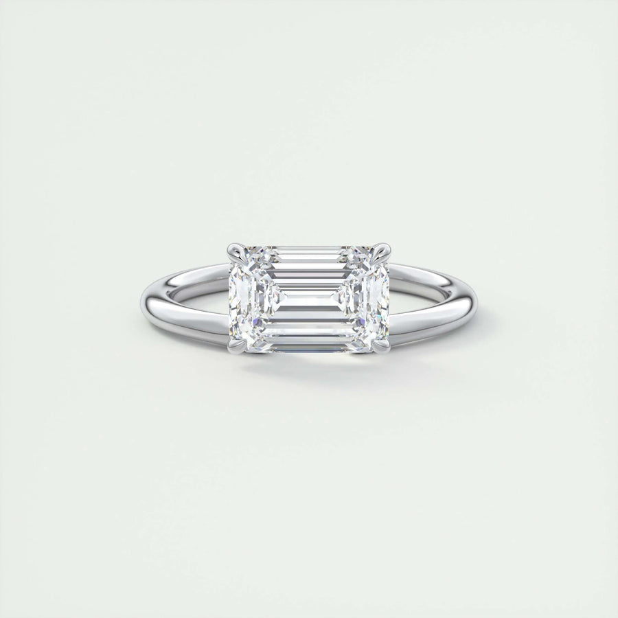 2ct Emerald Cut F- VS1 Lab Grown Diamond Solitaire Engagement Ring