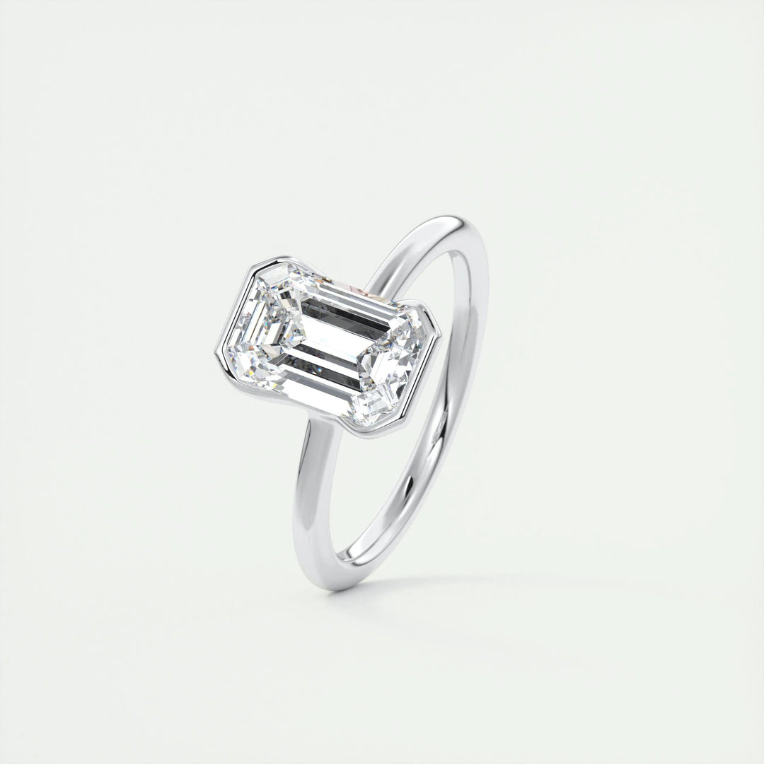 2ct Emerald F- VS1 Lab Grown Diamond Solitaire Engagement Ring
