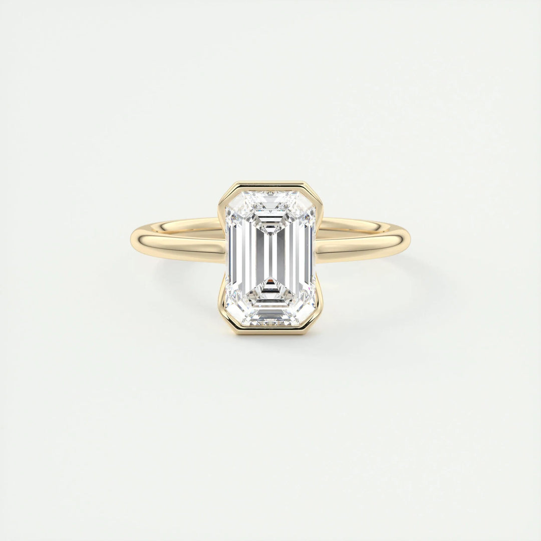 2ct Emerald F- VS1 Lab Grown Diamond Solitaire Engagement Ring
