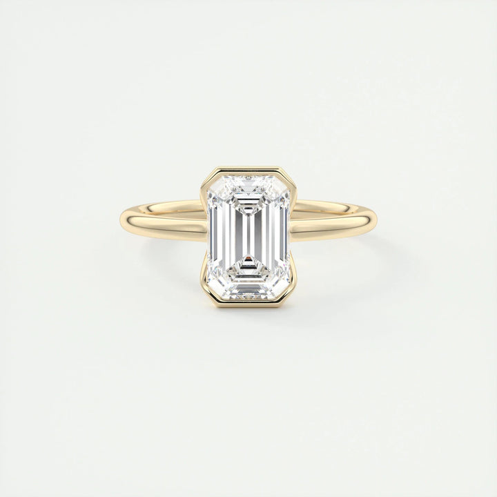 2ct Emerald F- VS1 Lab Grown Diamond Solitaire Engagement Ring