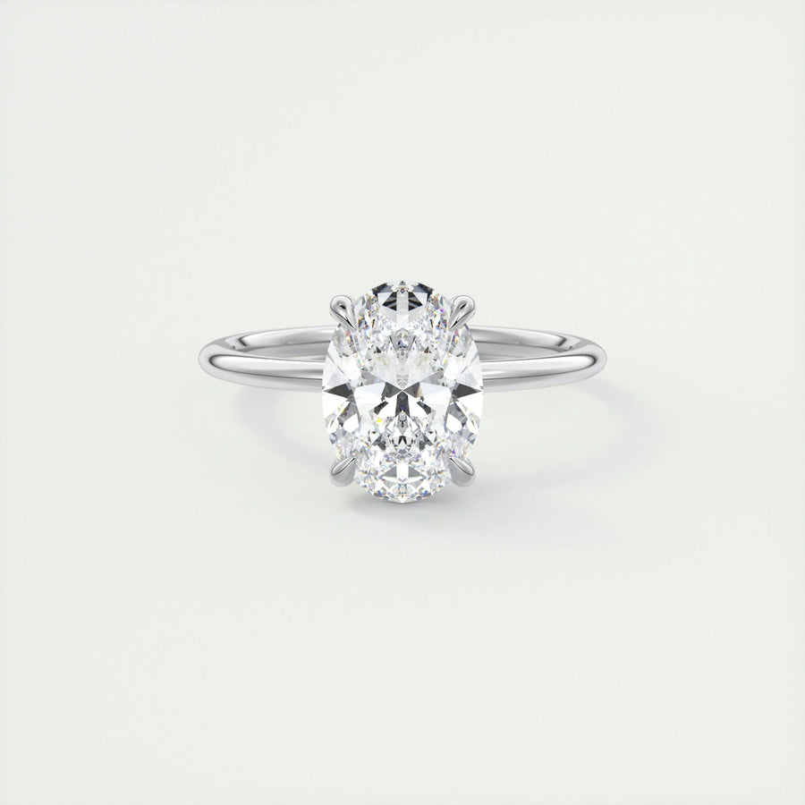 2ct Oval F- VS1 Lab Grown Diamond Hidden Halo Engagement Ring