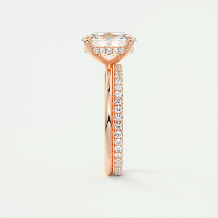 2ct Oval F- VS1 Lab Grown Diamond Hidden Halo Engagement Ring
