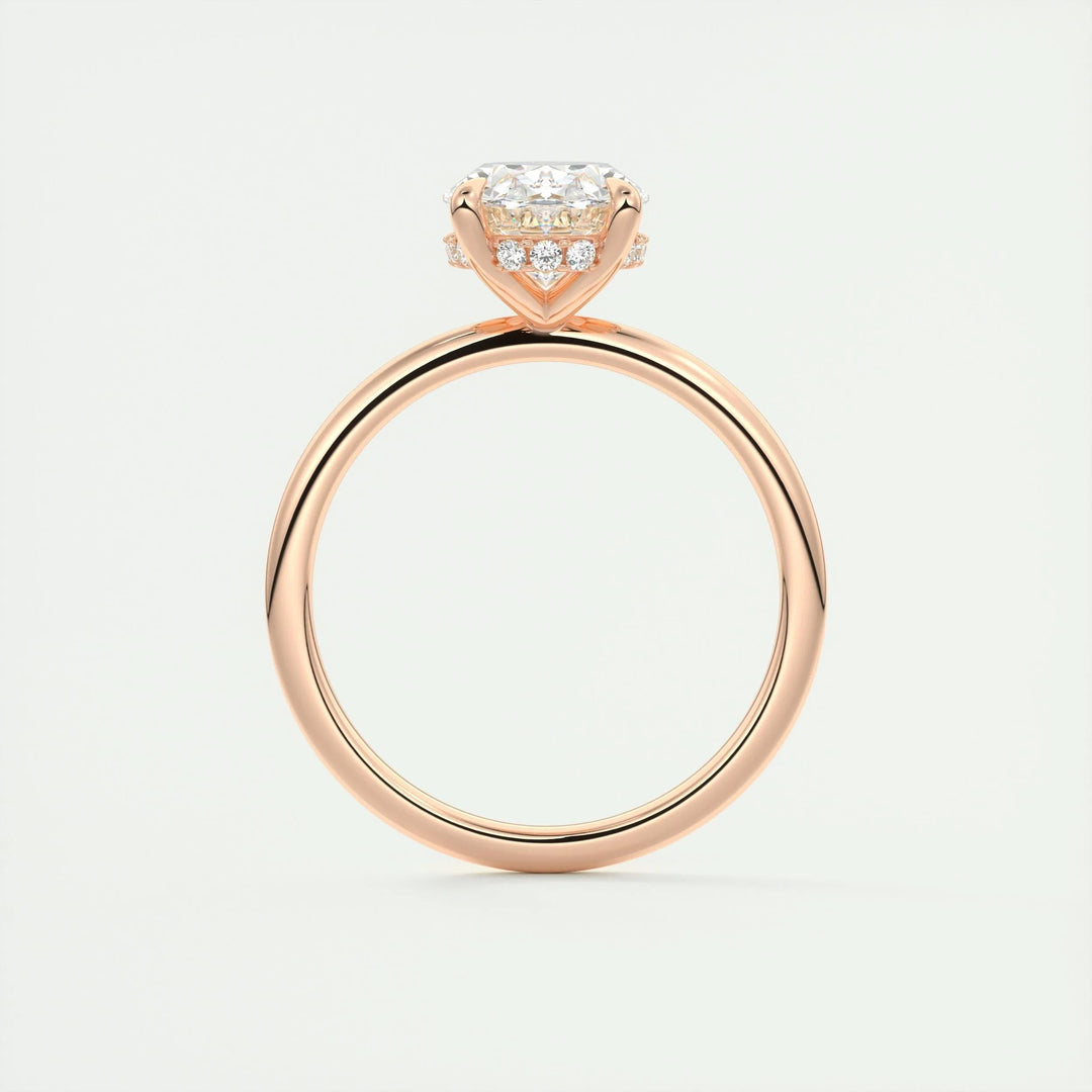 2ct Oval F- VS1 Lab Grown Diamond Hidden Halo Engagement Ring