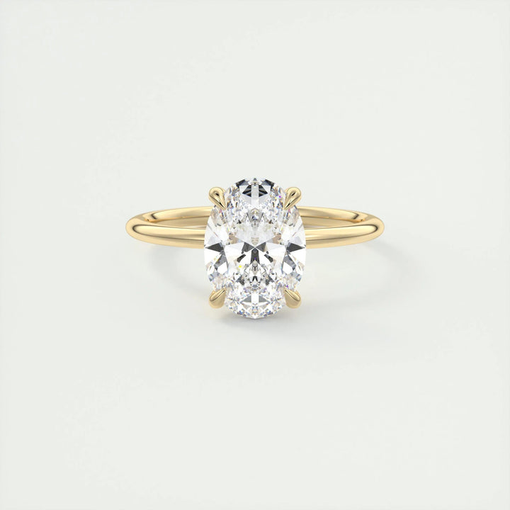 2ct Oval F- VS1 Lab Grown Diamond Hidden Halo Engagement Ring