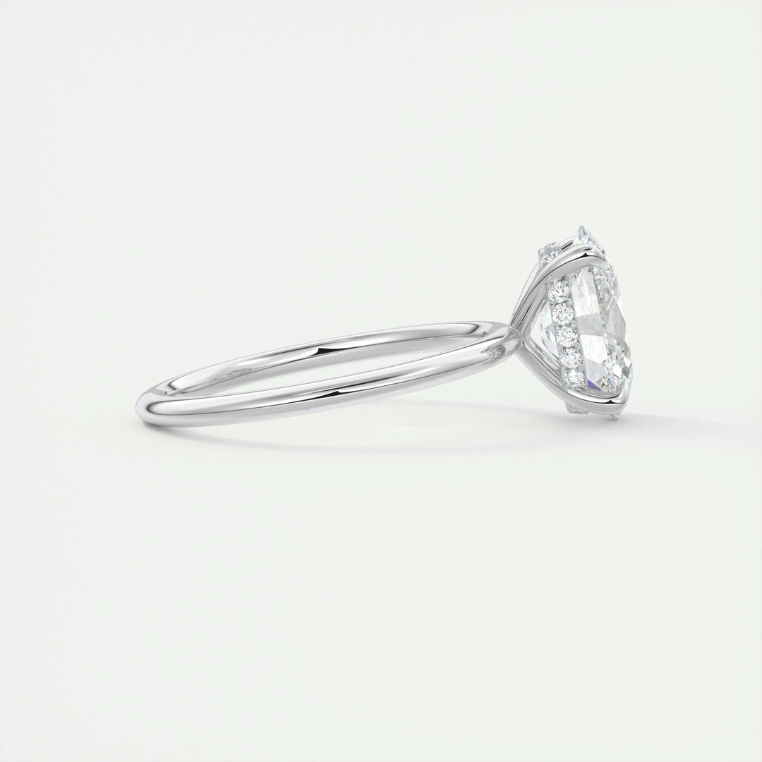 2ct Oval F- VS1 Lab Grown Diamond Hidden Halo Engagement Ring
