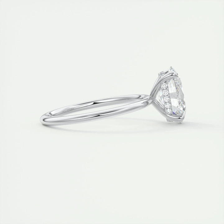 2ct Oval F- VS1 Lab Grown Diamond Hidden Halo Engagement Ring