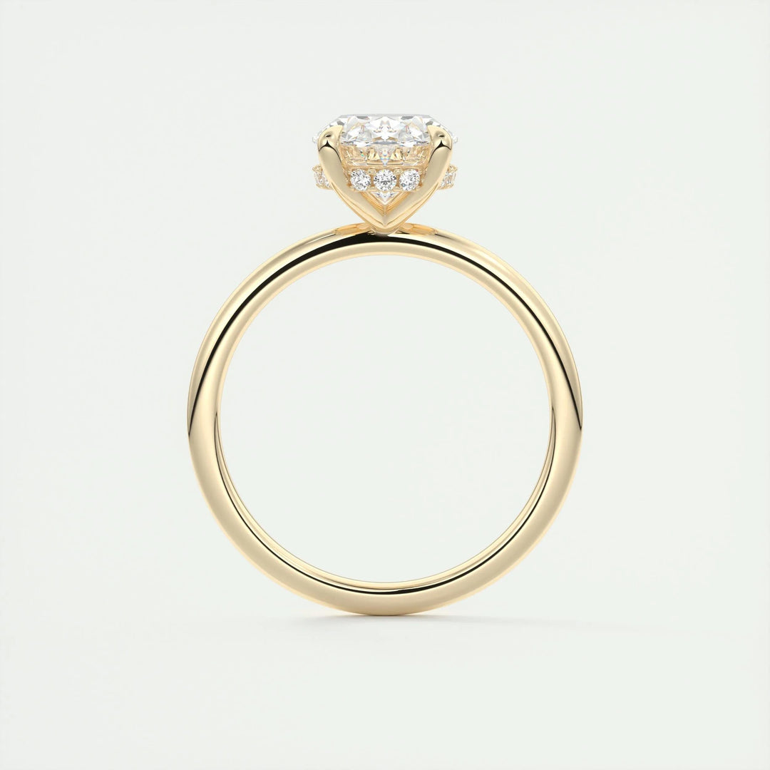 2ct Oval F- VS1 Lab Grown Diamond Hidden Halo Engagement Ring
