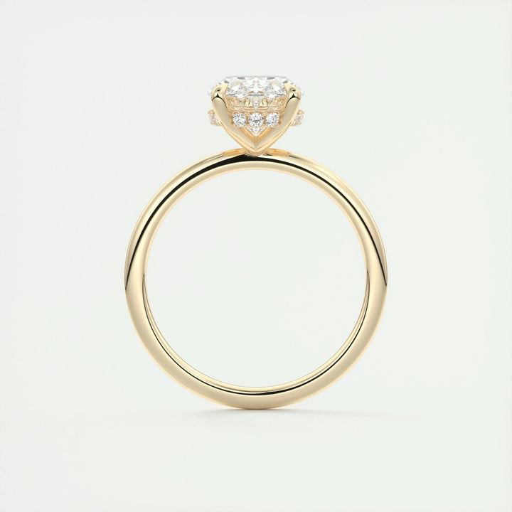 2ct Oval F- VS1 Lab Grown Diamond Hidden Halo Engagement Ring