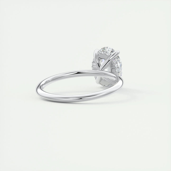 2ct Oval F- VS1 Lab Grown Diamond Hidden Halo Engagement Ring