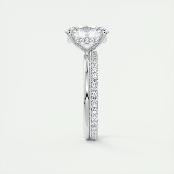 2ct Oval F- VS1 Lab Grown Diamond Hidden Halo Engagement Ring