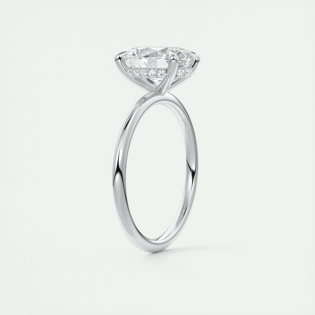 2ct Oval F- VS1 Lab Grown Diamond Hidden Halo Engagement Ring