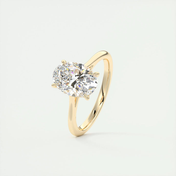 2ct Oval F- VS1 Lab Grown Diamond Solitaire Engagement Ring