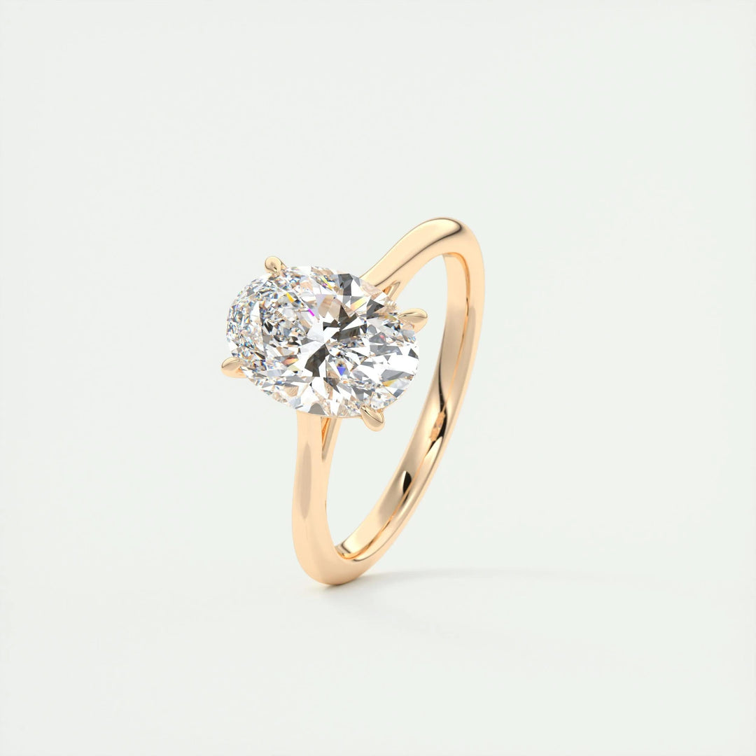 2ct Oval F- VS1 Lab Grown Diamond Solitaire Engagement Ring