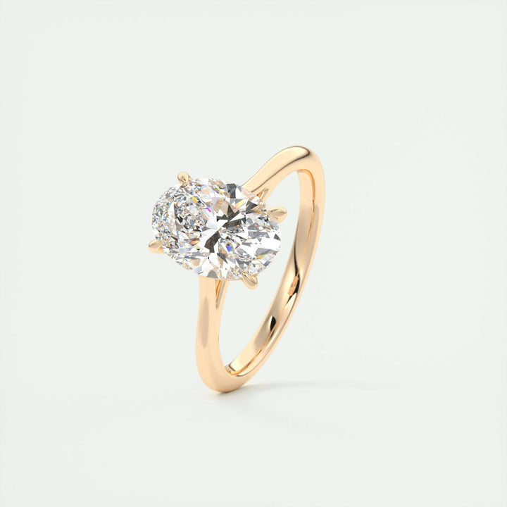 2ct Oval F- VS1 Lab Grown Diamond Solitaire Engagement Ring