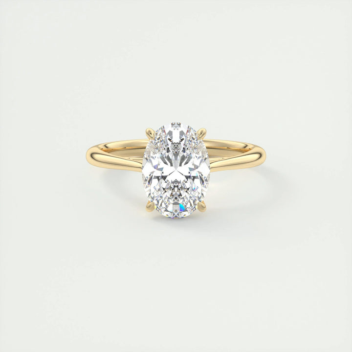 2ct Oval F- VS1 Lab Grown Diamond Solitaire Engagement Ring