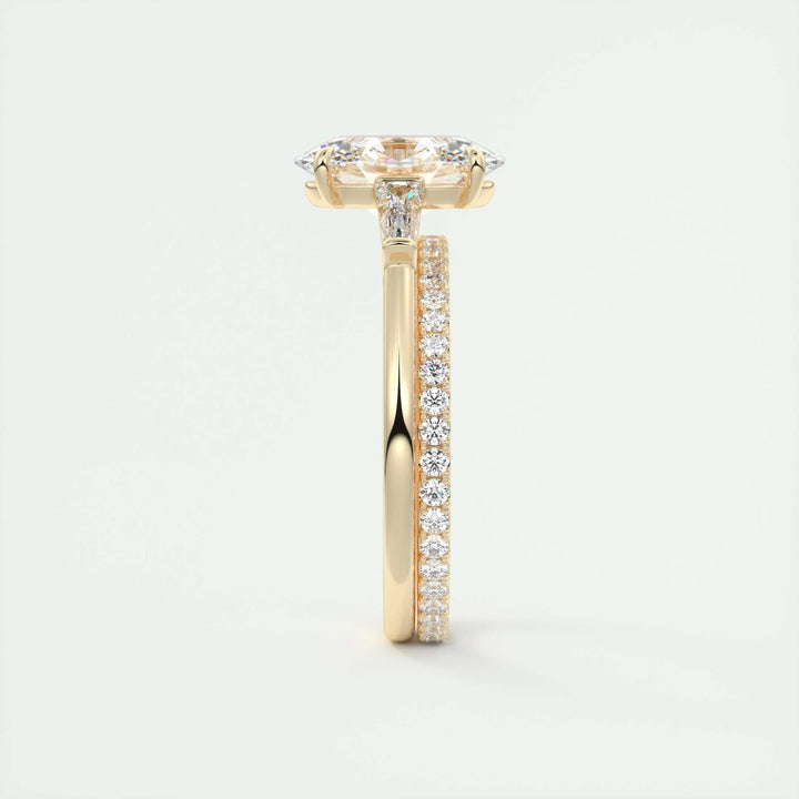 2ct Oval F- VS1 Lab Grown Diamond Three Stones Engagement Ring