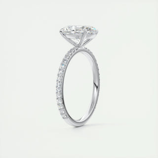 2ct Oval F- VS1 Lag Grown Diamond Pave Engagement Ring