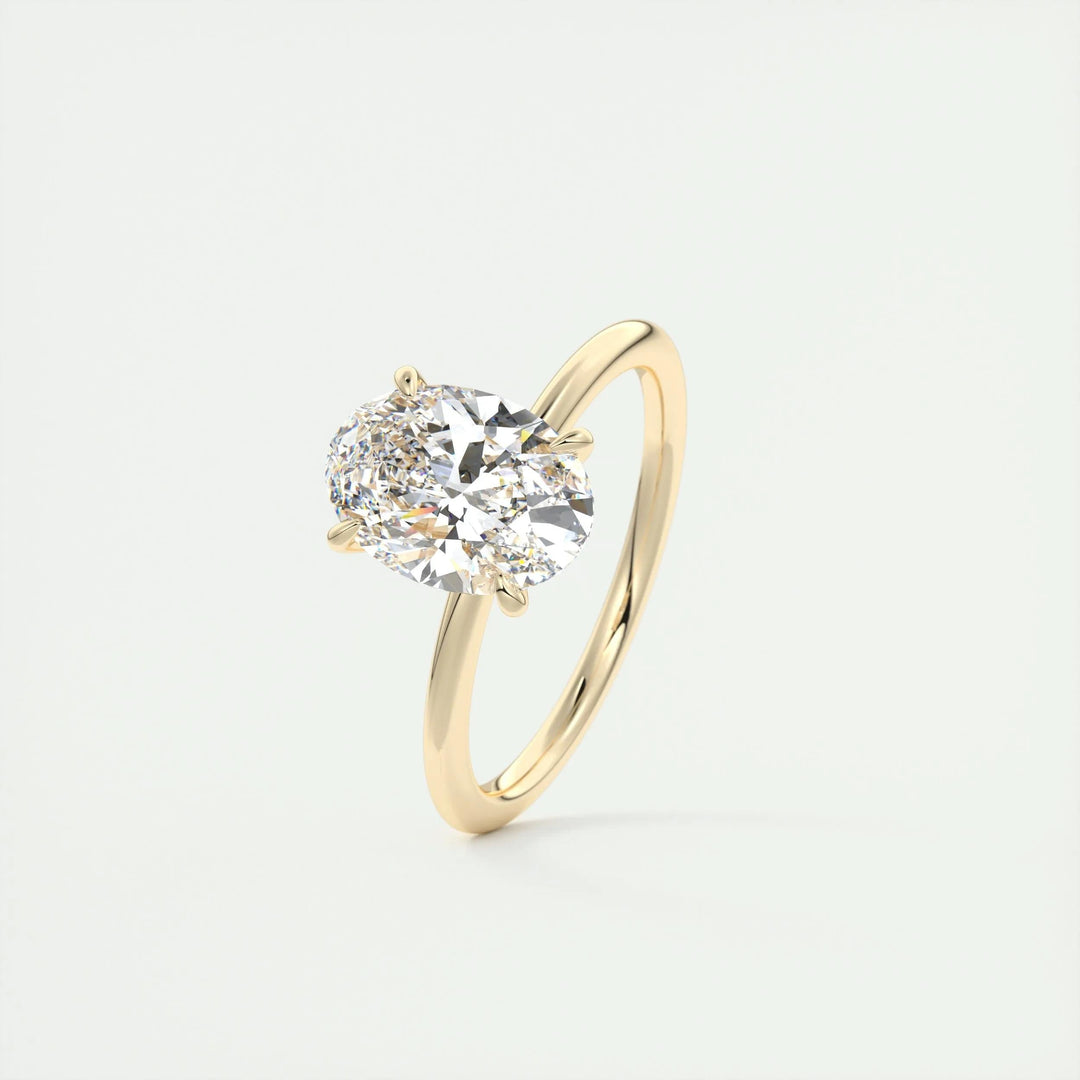 2ct Oval F- VS1 Lag Grown Diamond Solitaire Engagement Ring