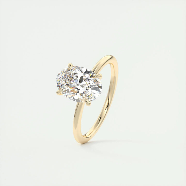2ct Oval F- VS1 Lag Grown Diamond Solitaire Engagement Ring