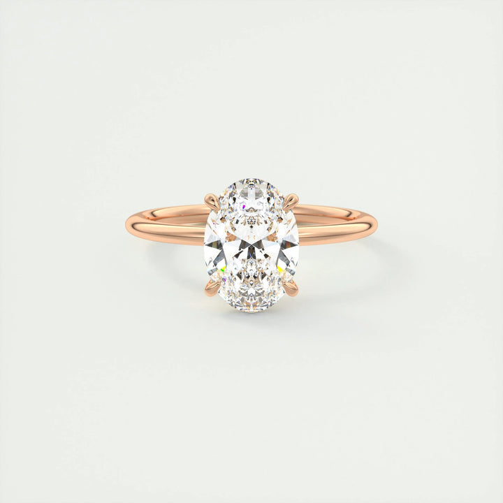 2ct Oval F- VS1 Lag Grown Diamond Solitaire Engagement Ring