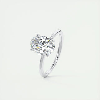 2ct Oval F- VS1 Lag Grown Diamond Solitaire Engagement Ring