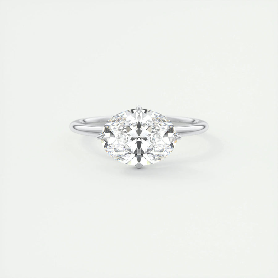 2ct Oval Hidden Halo F- VS1 Lab Grown Diamond Engagement Ring