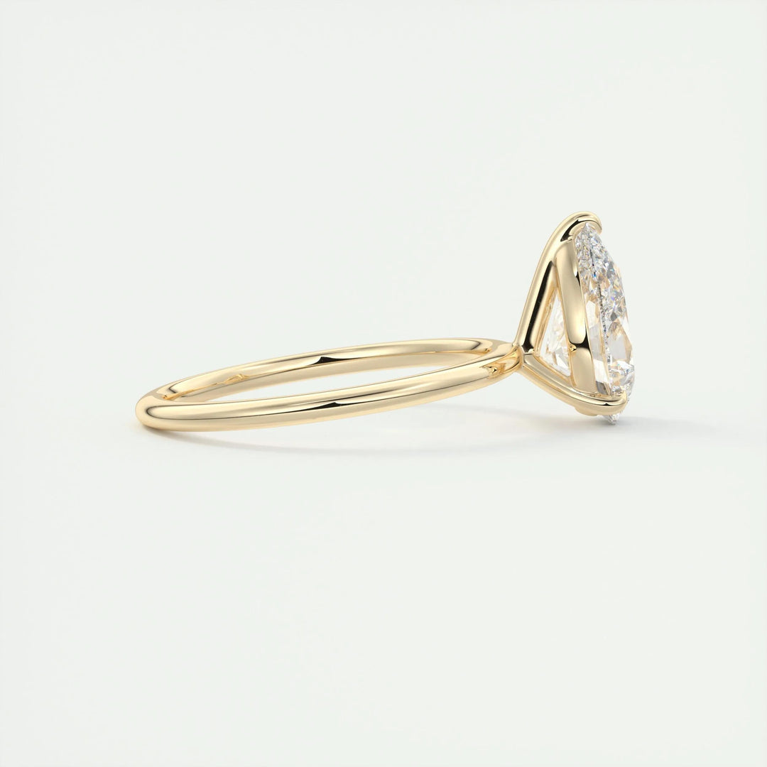 2ct Pear F- VS1 Lag Grown Diamond Solitaire Engagement Ring
