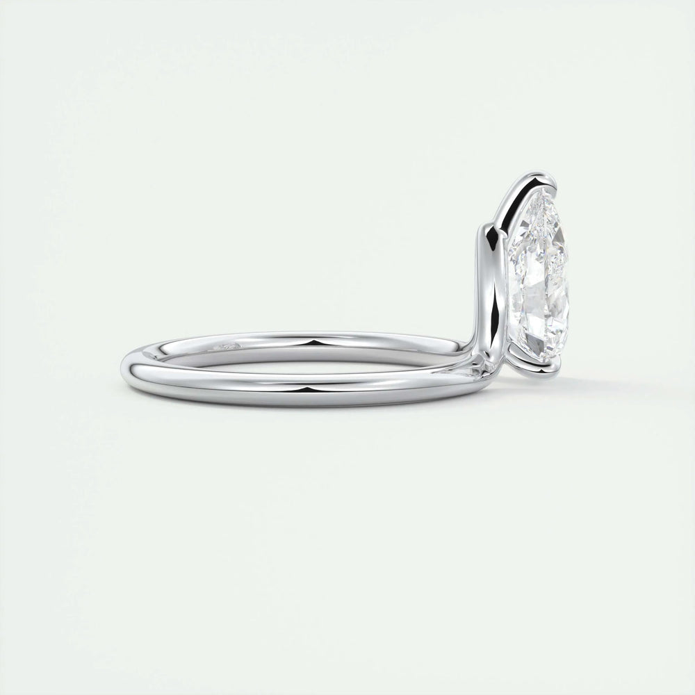 2ct Pear Shaped F- VS1 Lab Grown Diamond Solitaire Engagement Ring