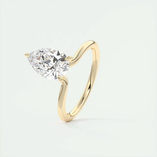 2ct Pear Shaped F- VS1 Lab Grown Diamond Solitaire Engagement Ring