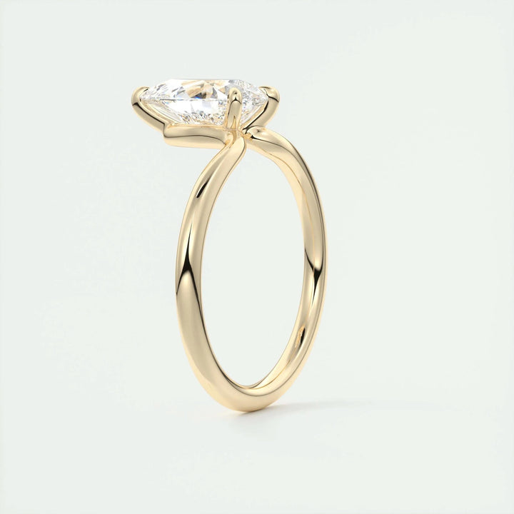 2ct Pear Shaped F- VS1 Lab Grown Diamond Solitaire Engagement Ring