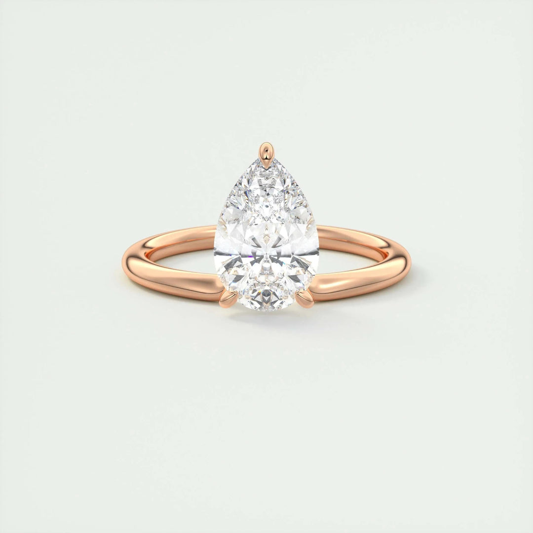 2ct Pear Shaped F- VS1 Lab Grown Diamond Solitaire Engagement Ring