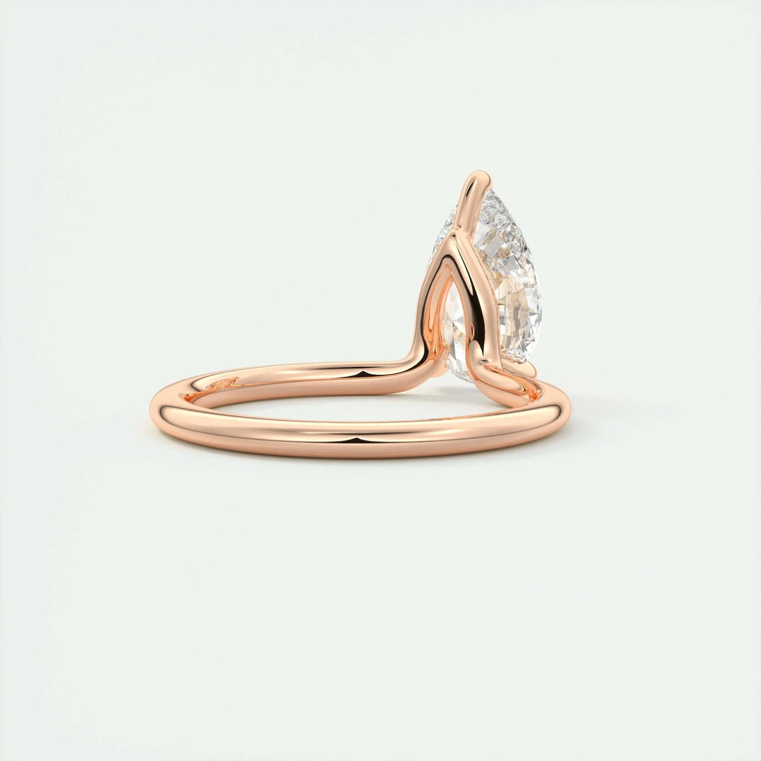 2ct Pear Shaped F- VS1 Lab Grown Diamond Solitaire Engagement Ring