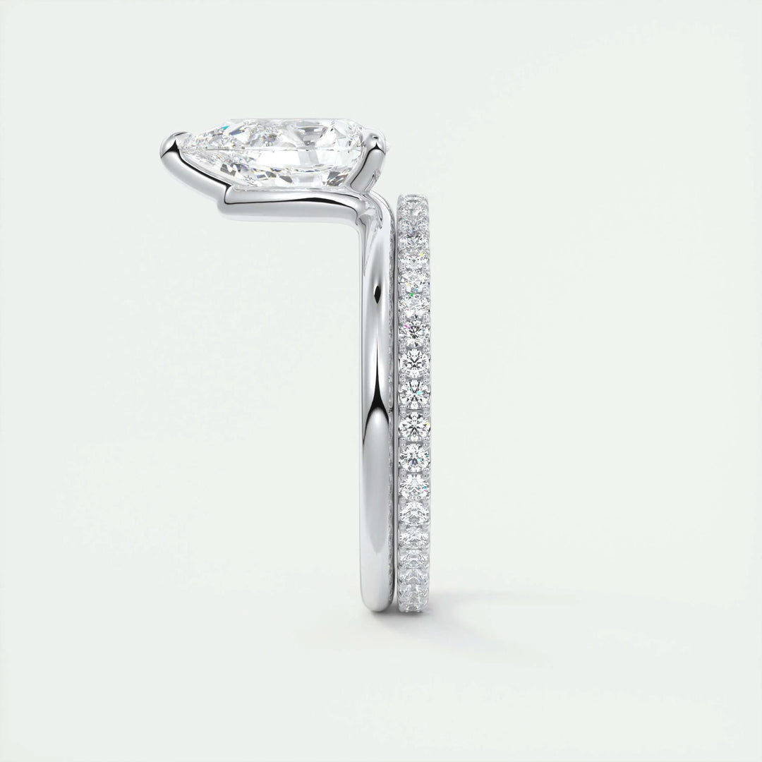 2ct Pear Shaped F- VS1 Lab Grown Diamond Solitaire Engagement Ring