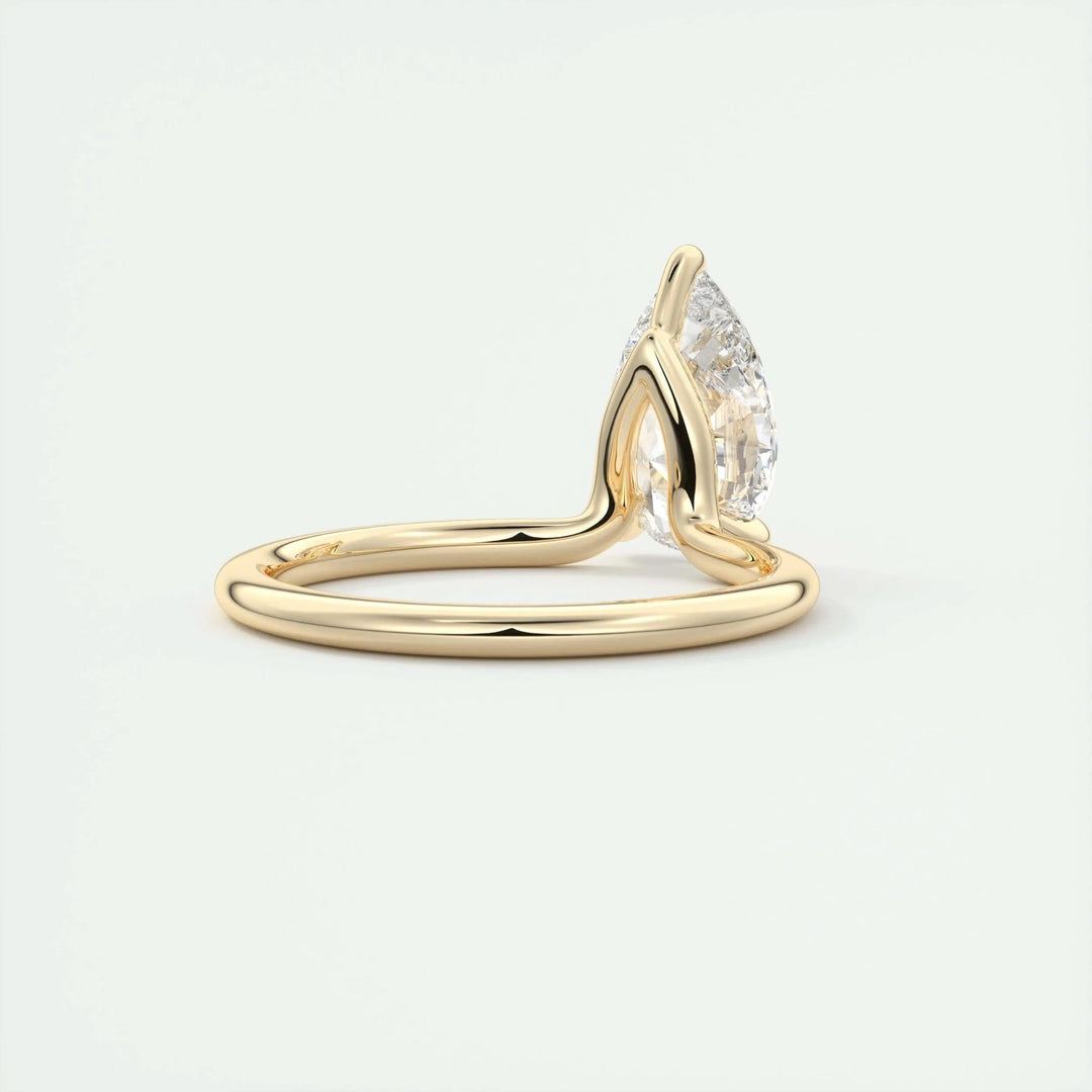 2ct Pear Shaped F- VS1 Lab Grown Diamond Solitaire Engagement Ring