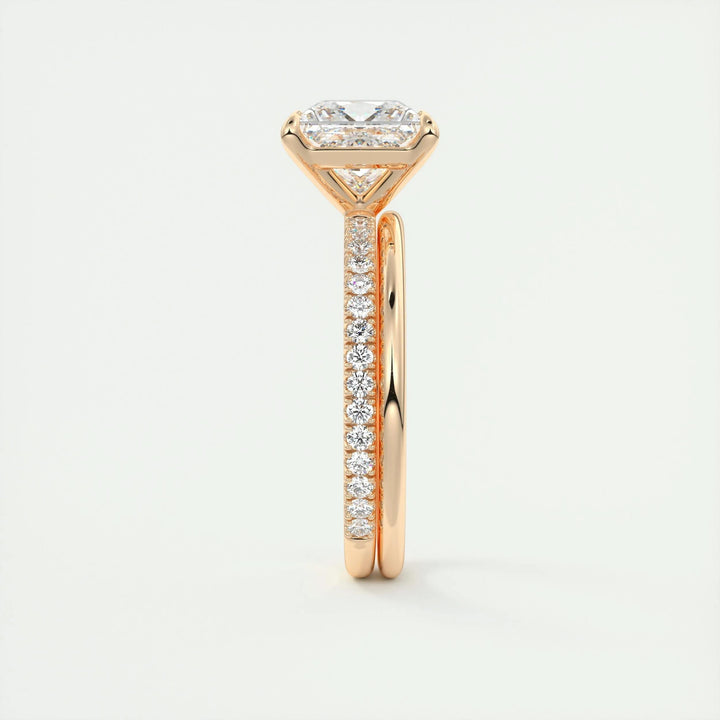 2ct Princess F- VS1 Lab Grown Diamond Pave Engagement Ring