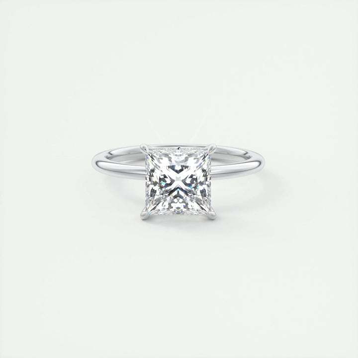2ct Princess Hidden Halo F- VS1 Lab Grown Diamond Engagement Ring