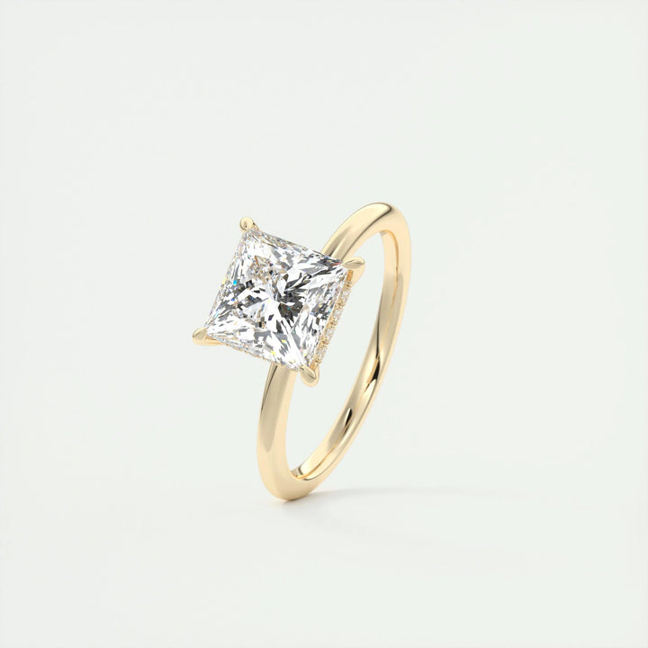 2ct Princess Hidden Halo F- VS1 Lab Grown Diamond Engagement Ring